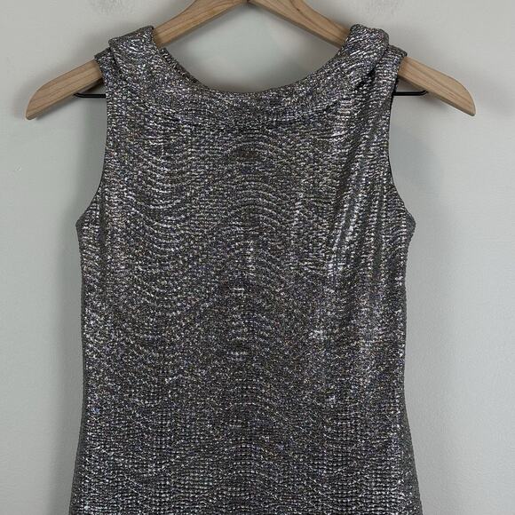 Biscotti Collezioni Party Dress Sz 12 Platinum Silver Sequins‎ Bling Cocktail - Picture 2 of 8